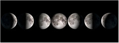 Stunning Black & White Moon Phases Canvas Art for Home or Office Decor 20″x55