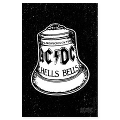 AC/DC Hells Bells Logo Poster 24” x 36”, One Size, white