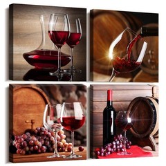 Canvas Wall Art For Kitchen Dining Room Wall Decor Wine Glass Wall Painting S…