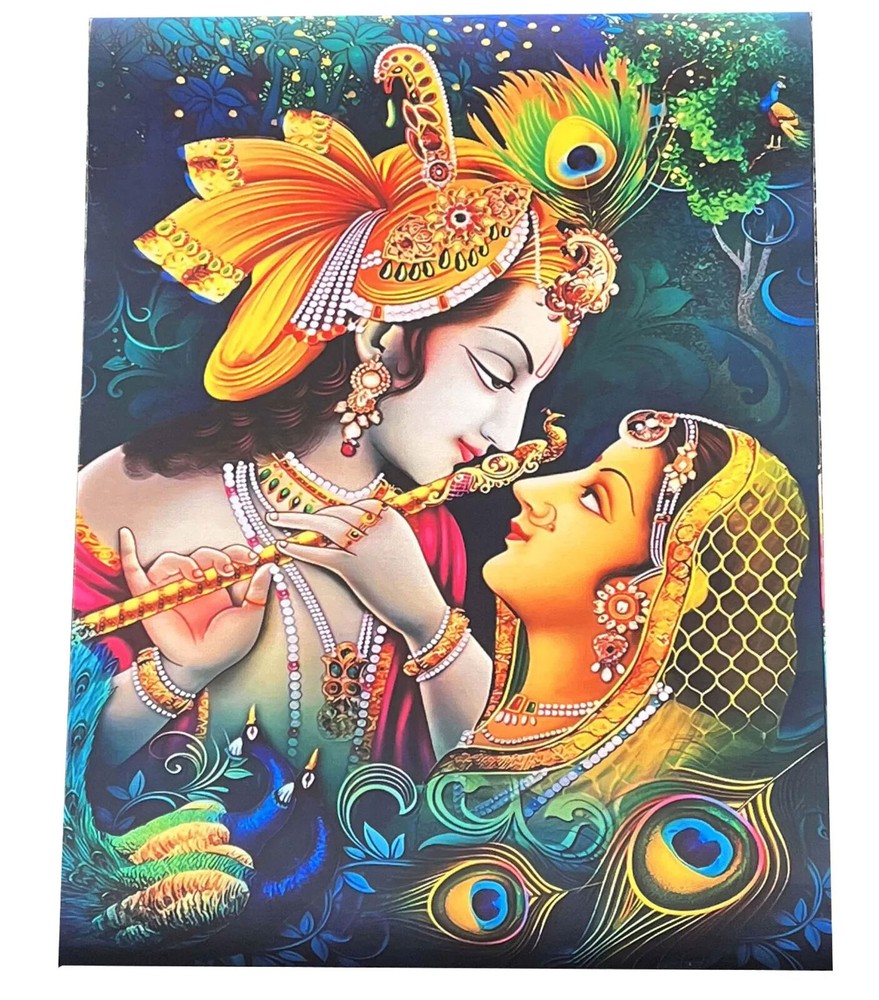 Frameless Radha Krishna Canvas Painting Wall Mural Wall Art 11.8*15.7″
