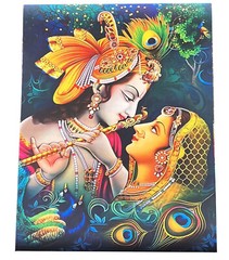 Frameless Radha Krishna Canvas Painting Wall Mural Wall Art 11.8*15.7″