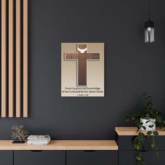 2 Peter 3:18 Confirmed in Christ Cross Bible Canvas Christian W