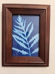 Set Of 4 Framed Blue Leaf And Flower Wall Pictures 4×6 In Each