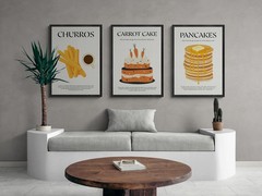 Churros Art | Spanish Kitchen Art | Dessert Poster | Pastries Art | Baking Gift