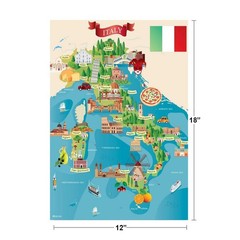 Italian Tourist and Travel Destinations Illustrated Art Print Poster 12×18