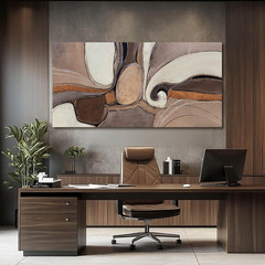 Neutral Earth-Tone Abstract Canvas Art with Gold Accents for Modern Decor 20×40