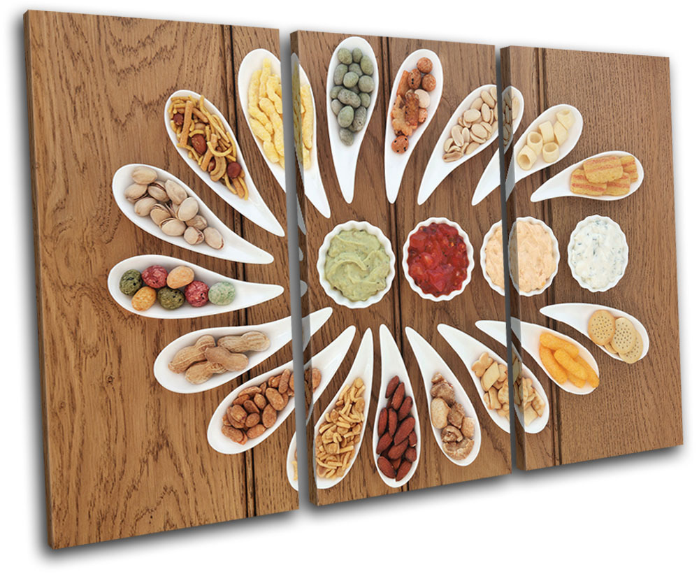 Spices Indian Food Kitchen TREBLE CANVAS WALL ART Picture Print