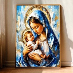 Virgin Mary and Baby Jesus Canvas Print Catholic Christian Religious Wall Art