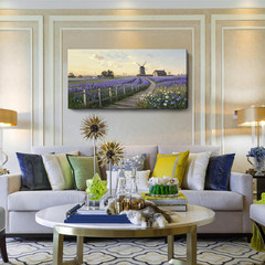 Rustic Lavender Landscape Canvas Art for Living Room 48×24 In