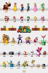 Super Mario Poster Character Parade All Characters Print 4×6 Nintendo Art