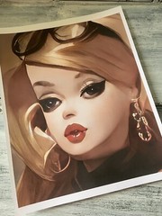 Retro Barbie Portrait Art Print 8×10 Silkstone Beauty #184A