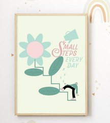 Small Steps Every Day Wall Poster Printed on Cardstock Paper 8″x10″