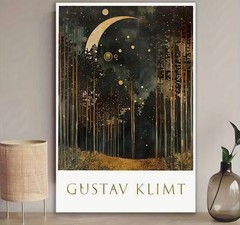 Canvas Wall Art MOON AND STARS by Gustav Klimt 12 x 18 Unframed 901