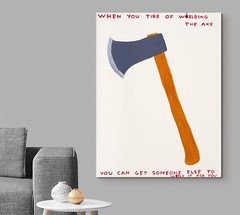 David Shrigley Welding Axe Art Print | Mounted Canvas | Framed Canvas |Acrylic