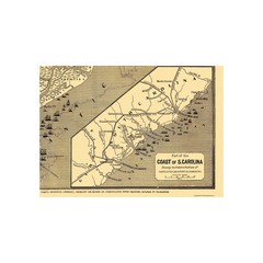 Historic City Map – Beaufort Savannah Charleston South Carolina – Colton 1863 –