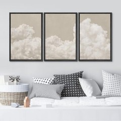 Wall26 Wall Art Framed Canvas Prints Set – Serene Sky Filled with Fluffy Cloud