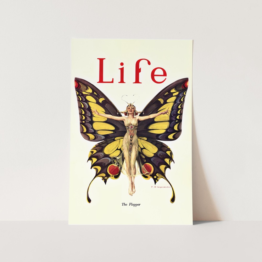 Life Magazine The Flapper 1922 Butterfly Women Girls 1920 Wall Art Poster Print