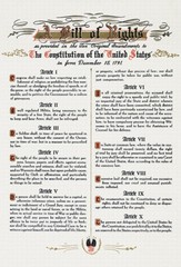Bill Of Rights – Ten Original Amendments – Constitution US – 1791 – Poster