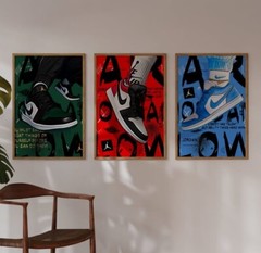 Set of 3 Nike Air Jordans Art pieces canvas wall art home decor