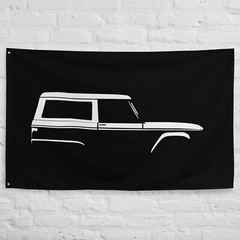 1966 Bronco Silhouette Vintage Truck Garage Office Man Cave Banner 34.5″ x 56″