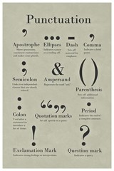 Punctuation Grammar Writing English Literary Terms School Classroom Poster 16×24