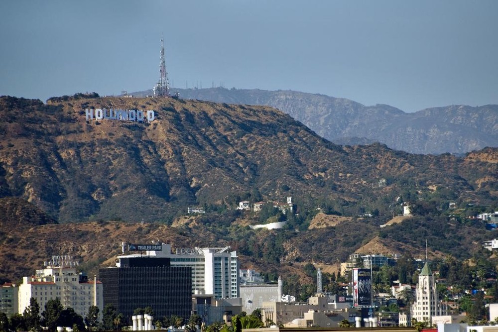 Los Angeles California Skyline Hollywood Sign Photo Photograph Poster 36×24