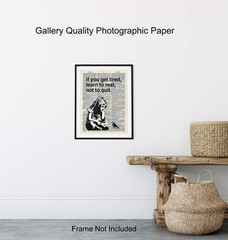 Banksy Rest Don’t Quit – Unframed Dictionary Wall Art Print – Makes a Great Gift