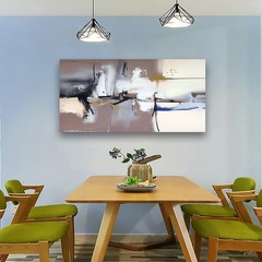 Neutral Abstract Canvas Wall Art 40×20 Inches Framed Beige Brown Black Textur…