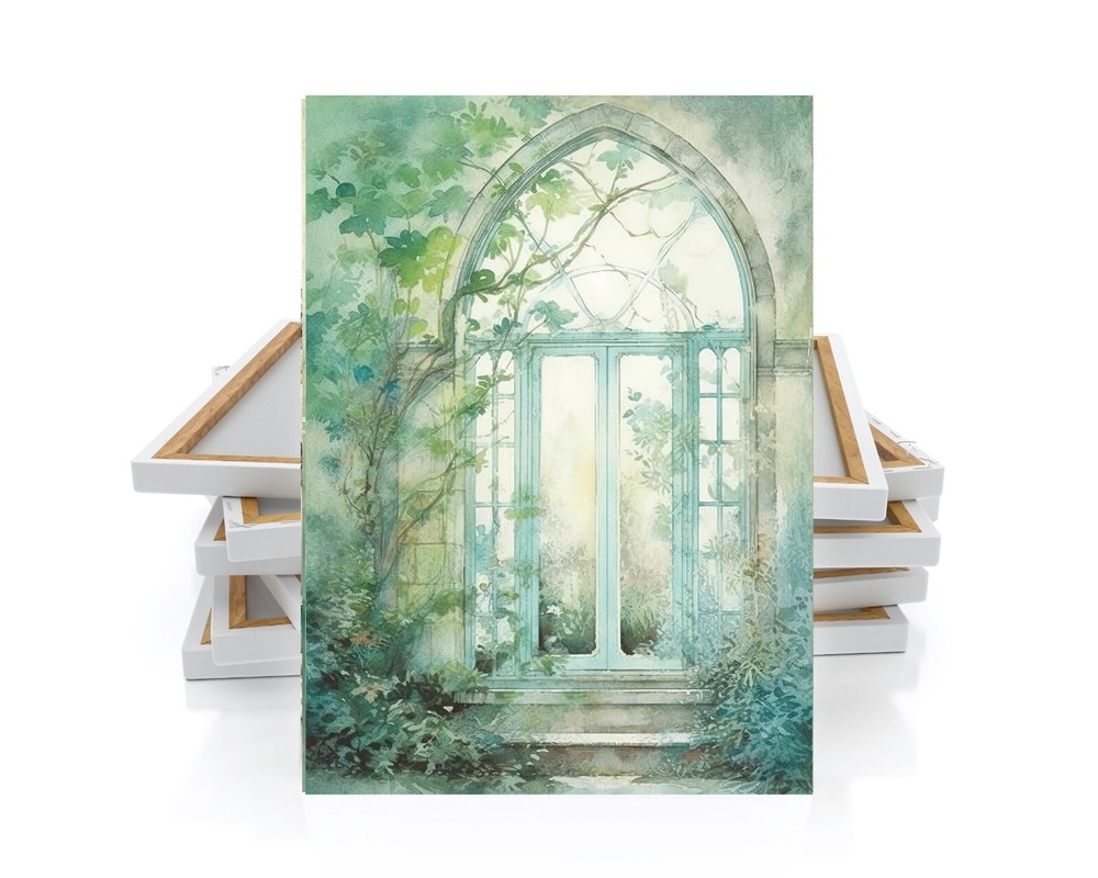 11×14 Garden Window Canvas Print Wall Art