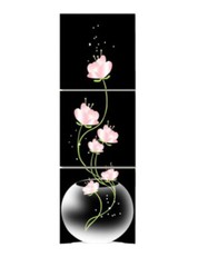 3 pc Wall Art Unframed Canvas Pictures Ascending Flowers 🌸