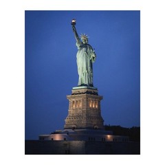 Statue of Liberty – Patriotic Wall Art 10″L x 8″W, Navy Blue, Gray, Teal