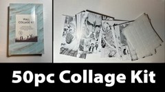 50pc Wall Collage Kit, 4×6 BW Anime Artwork Prints on White Thick Cardstock