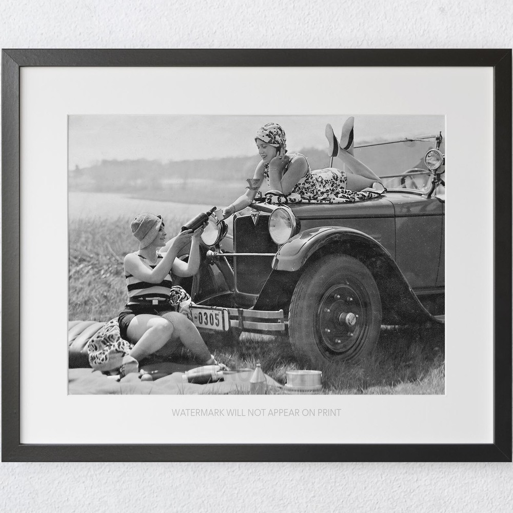 Ladies Picnic Women Drinking Wine 1920s Vintage Classic 1900s Premium Art Print