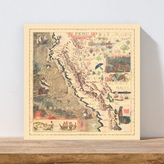 Old Map of Peru 1947 – Vintage Peru Art Wall Decor