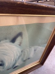 Vintage MCM Whimsical Retro Kitsch Dog Wall Art Pictures Westie Turtle White