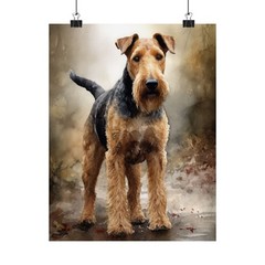 Airedale Terrier Dog Art Print, Dog Wall Art, Animal Art Print, Pet Artwork