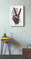 PEACE SIGN BANKSY GRAFFITI POP ART PRINT/POSTER CANVAS/SATIN PHOTO PAPER T45