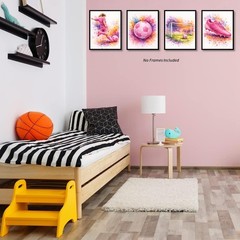 , Soccer Posters for Girls Room – Set of 4, ( 8×10 inches ) Unframed – Soccer…