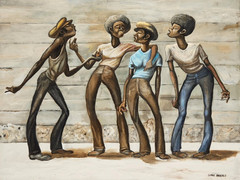 Ernie Barnes Street Corner Harmony Canvas Print African American Art Wall Decor