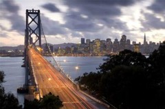 SAN FRANCISCO BAY BRIDGE SKYLINE GLOSSY POSTER PICTURE PHOTO oakland golden 1750