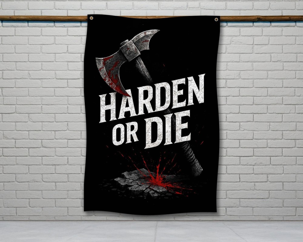Harden Or Die Gym Flag – Motivational Home Gym Decor Banner
