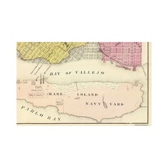 Historic City Map – Vallejo California – Thompson 1878 – Vintage Wall Art