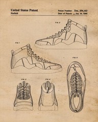 Classic Basketball Sneakers Patent Prints, 4 (8×10) Art Decor Home Work Office
