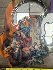 Custom dragon fantasy magic mirror art wood wall mount