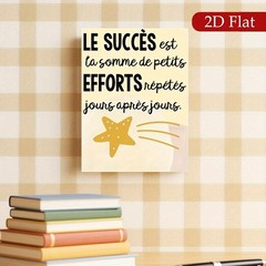 Framed Canvas French Success Quote Shooting Star Motivational Wall Decor