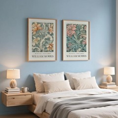 William Morris Floral Wall Art Set of 2 – Art Nouveau Botanical Prints