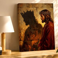 Wall Art Jesus Crown of Thorns Christian Religious Painting Canvas Print Decor