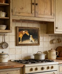 Gold Framed Wall Art Vintage Horse and Dog Wall Art Country Farmhouse Animals…