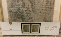 🏯 THRESHOLD Textured Fabric Framed Wall Art (Set of 2) 24″ x 30″ 🆕