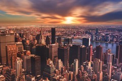 High Angle View of Cityscape Against Cloudy Sky Art Wall Decor – POSTER 20×30